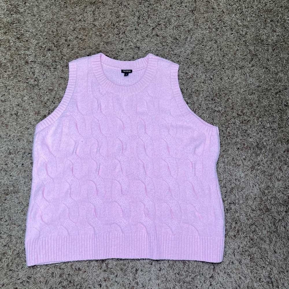 Torrid Pink Cable Knit Sweater Vest – Size 4 (Plus)